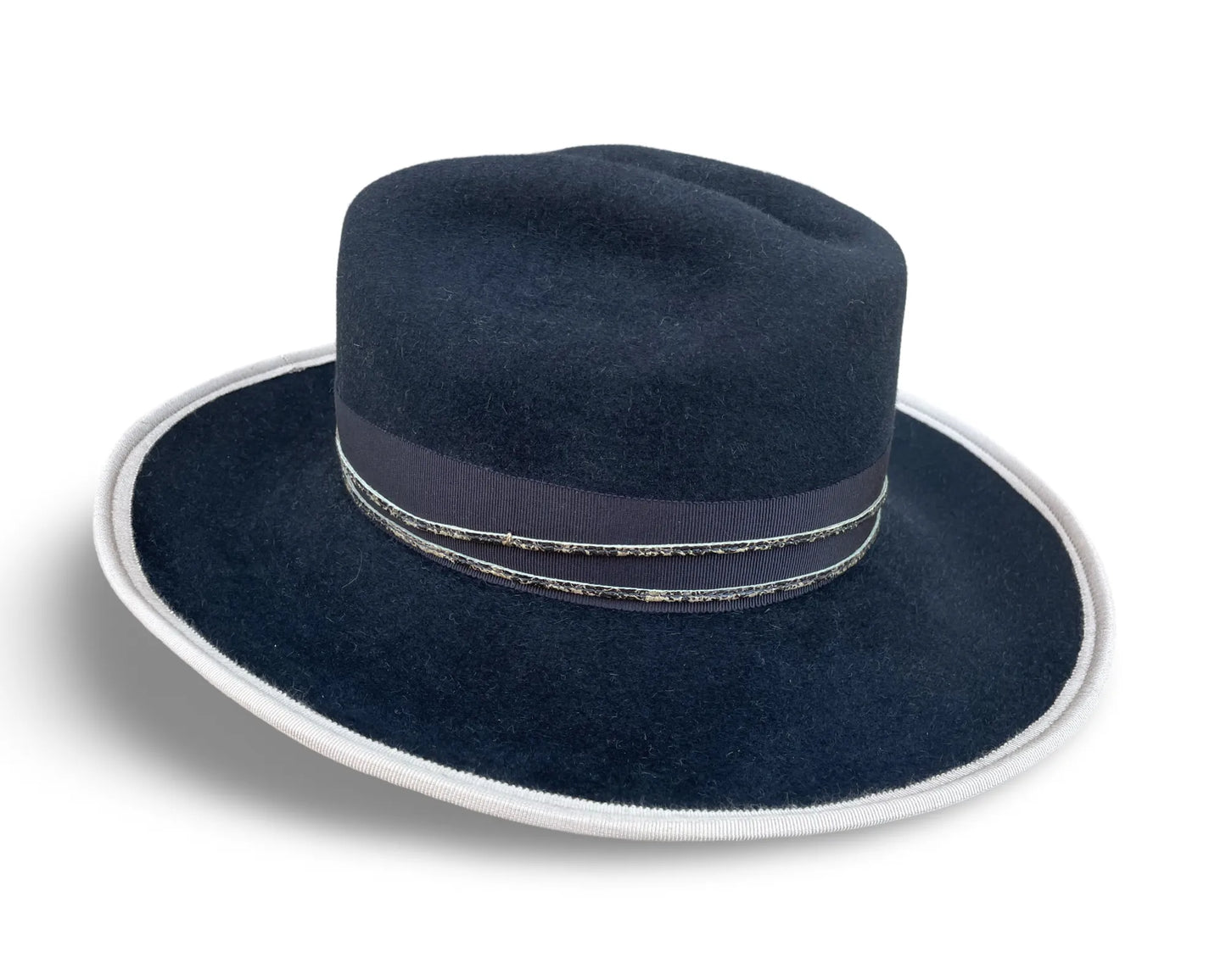 Blackbird Cowboy Hat - Fur Felt Western Hat with Feather & Cord