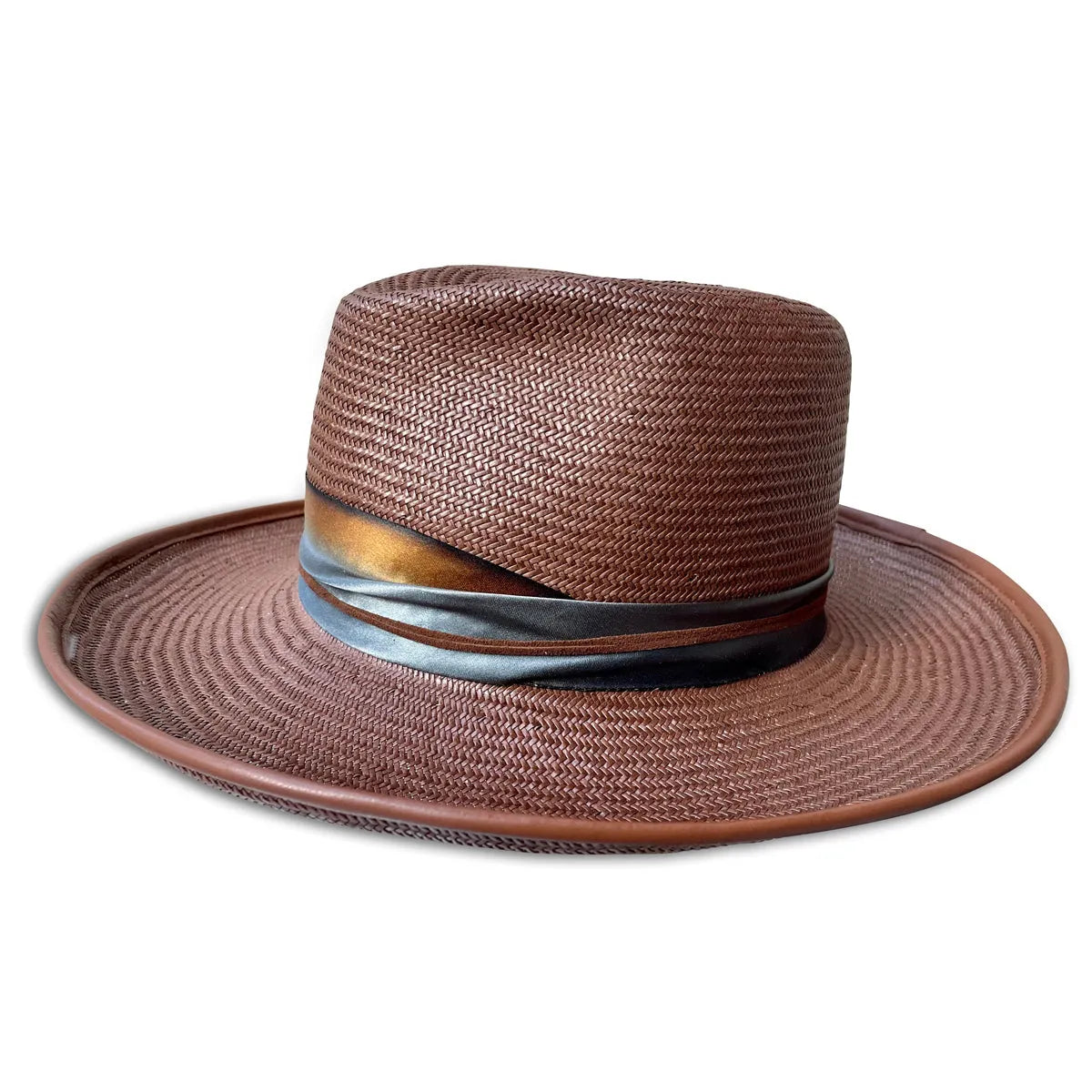 Blink Flange Fedora - Straw Festival Hat with Feather & Silk