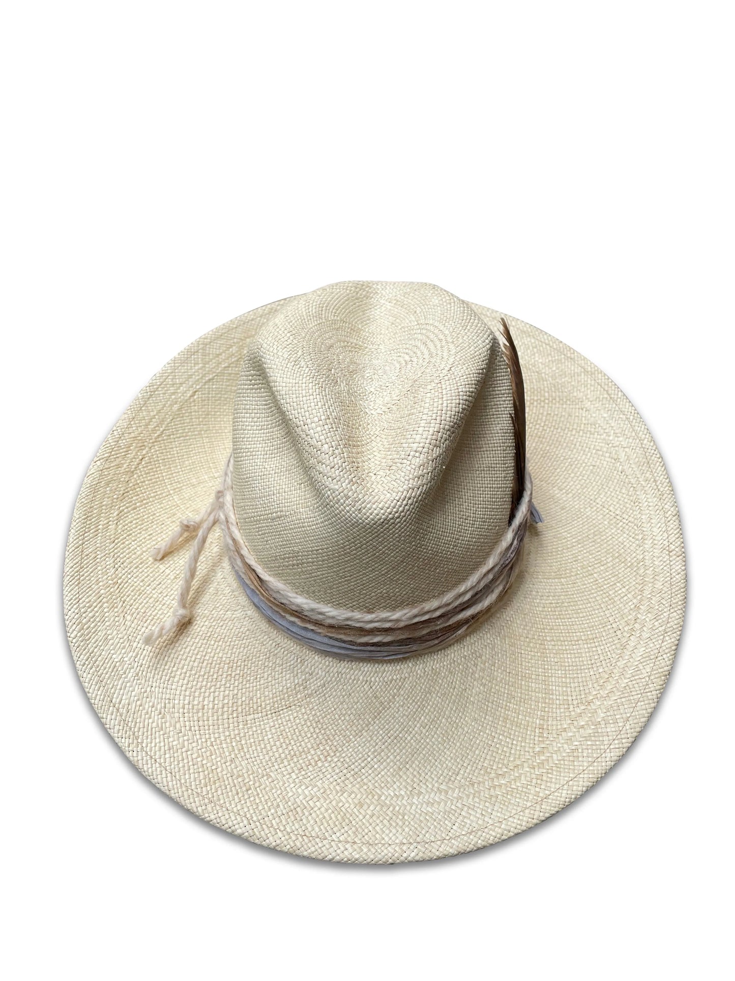 Corazon - Natural Panama Fedora with Recycled Trim & Feather