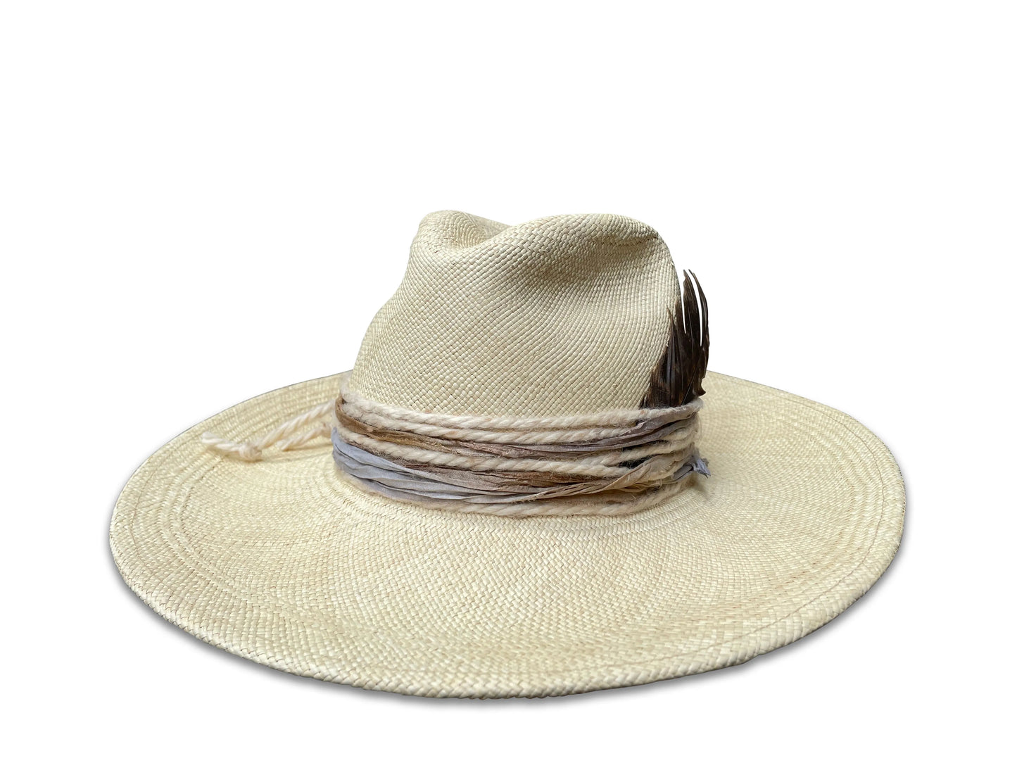 Corazon - Natural Panama Fedora with Recycled Trim & Feather