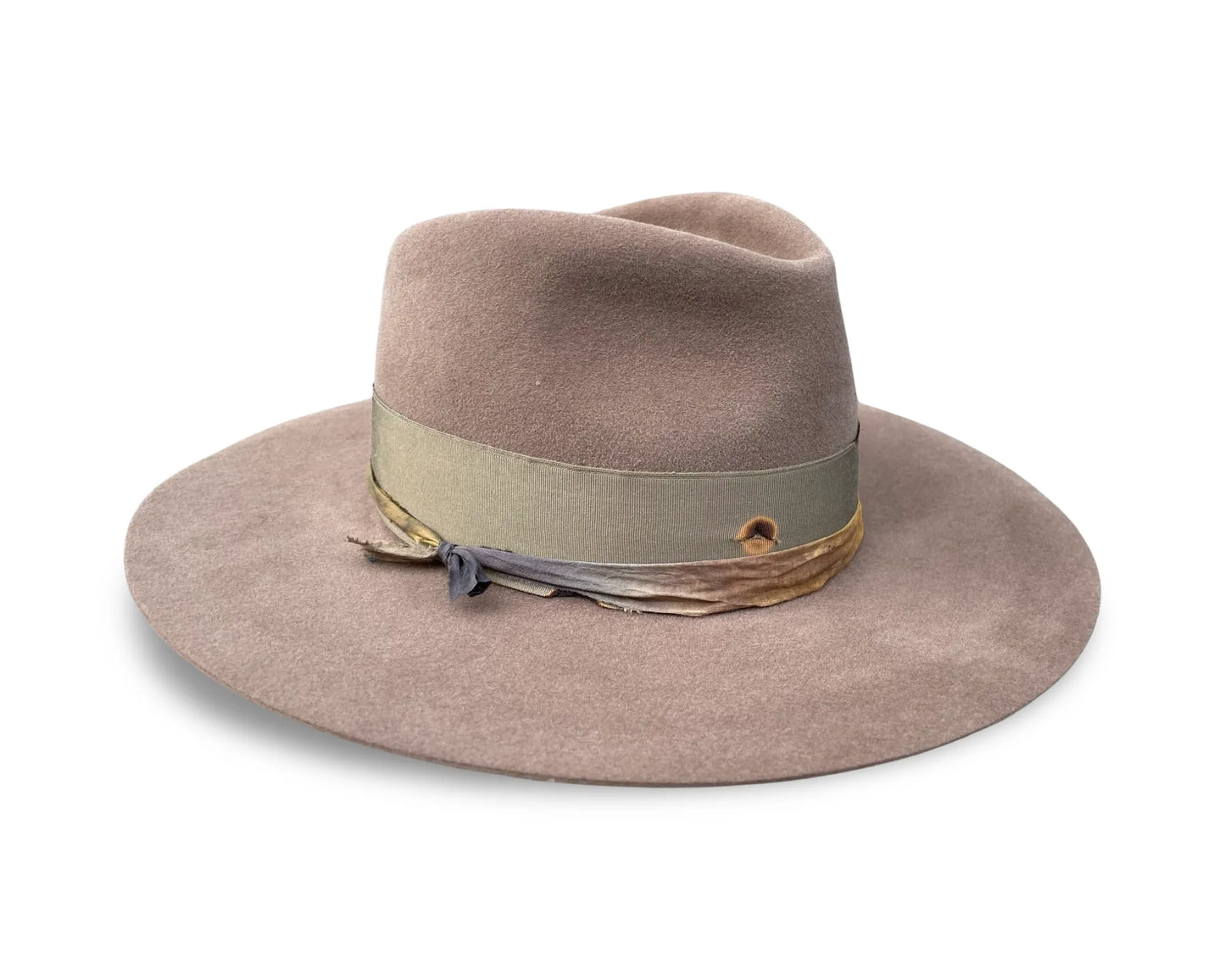 Dunn - Teardrop Felt Fedora with Vintage Sari Trim