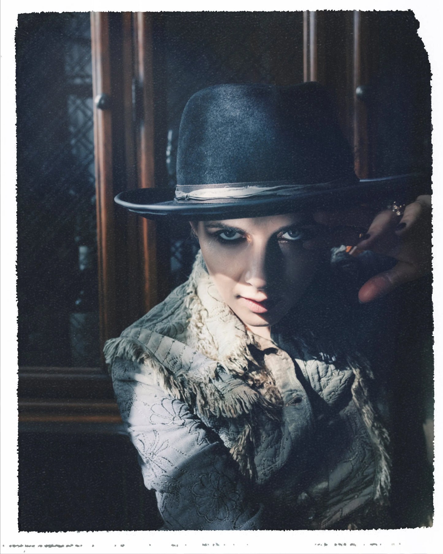 Giorgio Fedora - Charcoal Fur Felt with Sari Silk & Feathers