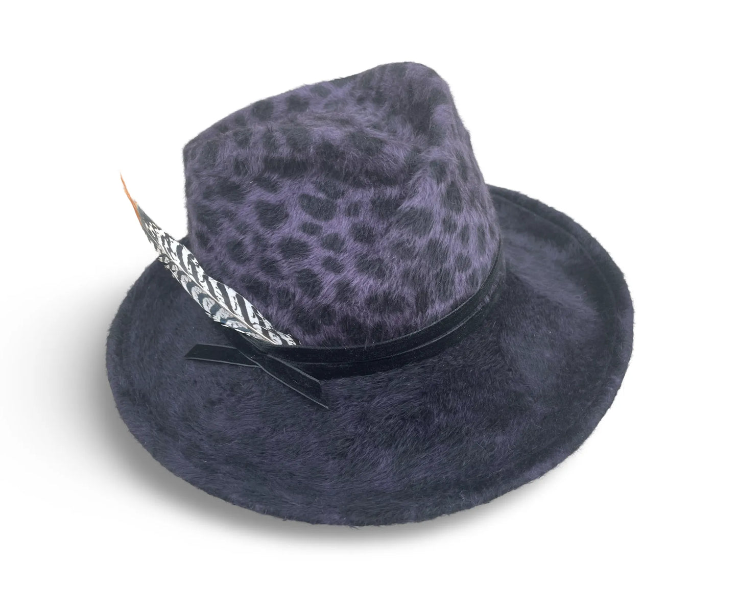 Grace Leopard Fedora - Ombre Fur Felt with Velvet Trim