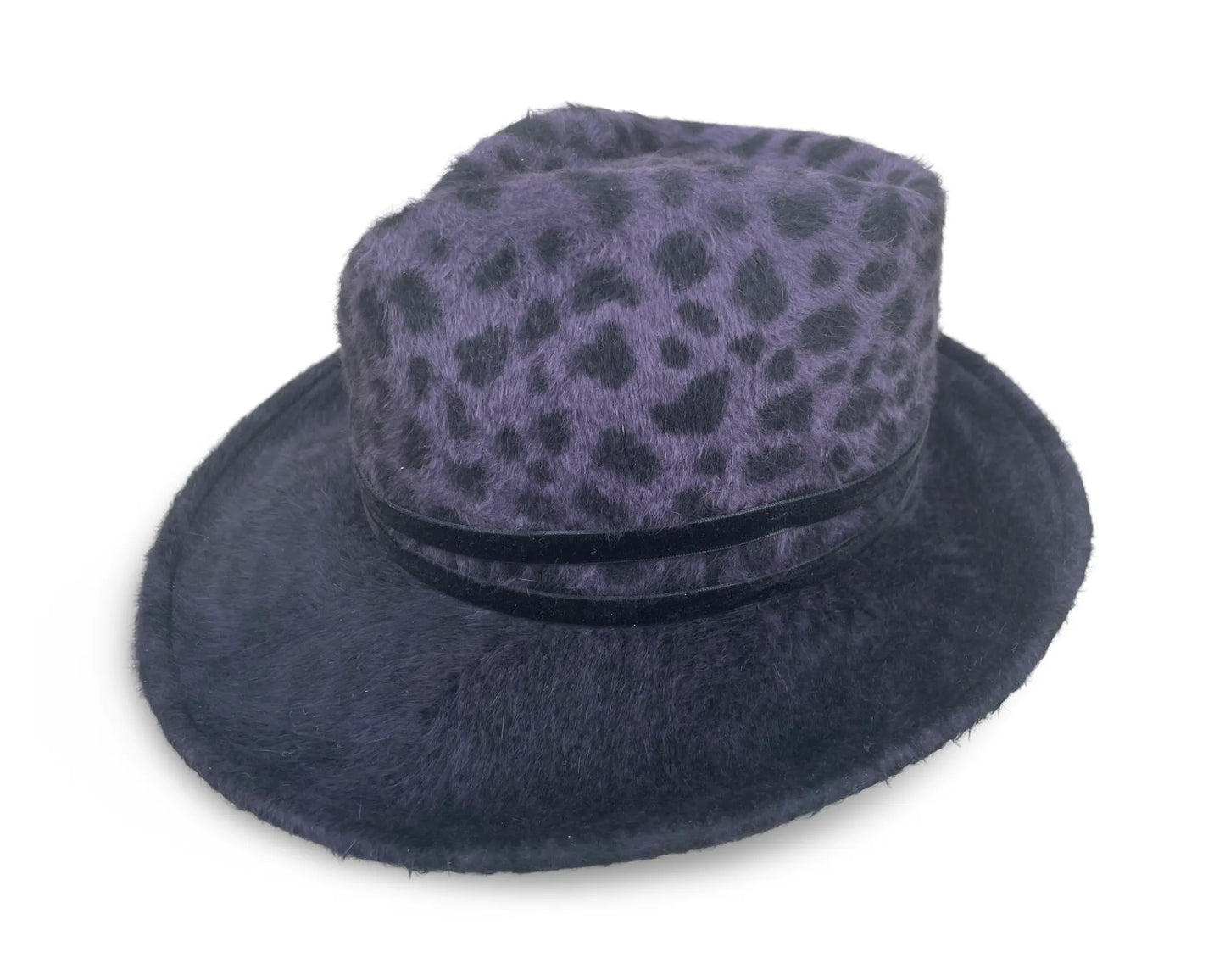 Grace Leopard Fedora - Ombre Fur Felt with Velvet Trim