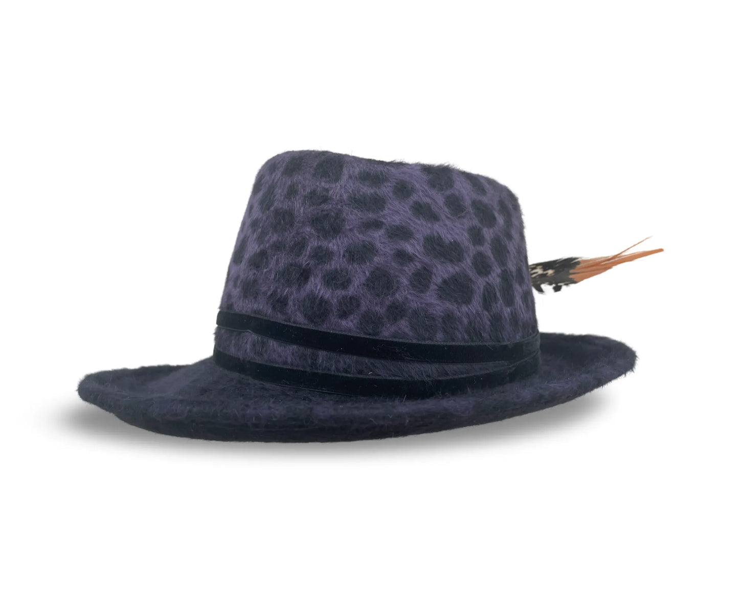 Grace Leopard Fedora - Ombre Fur Felt with Velvet Trim