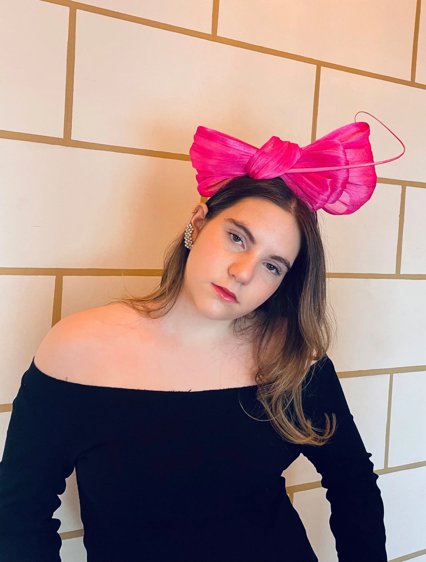 KDBow - Silk Abaca Fascinator with Ostrich Quill