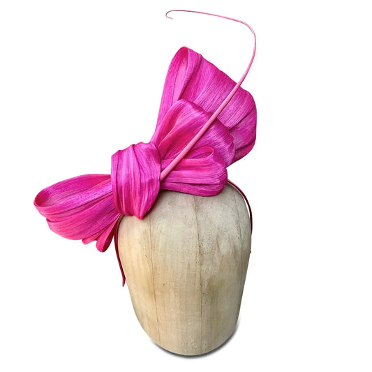 KDBow - Silk Abaca Fascinator with Ostrich Quill