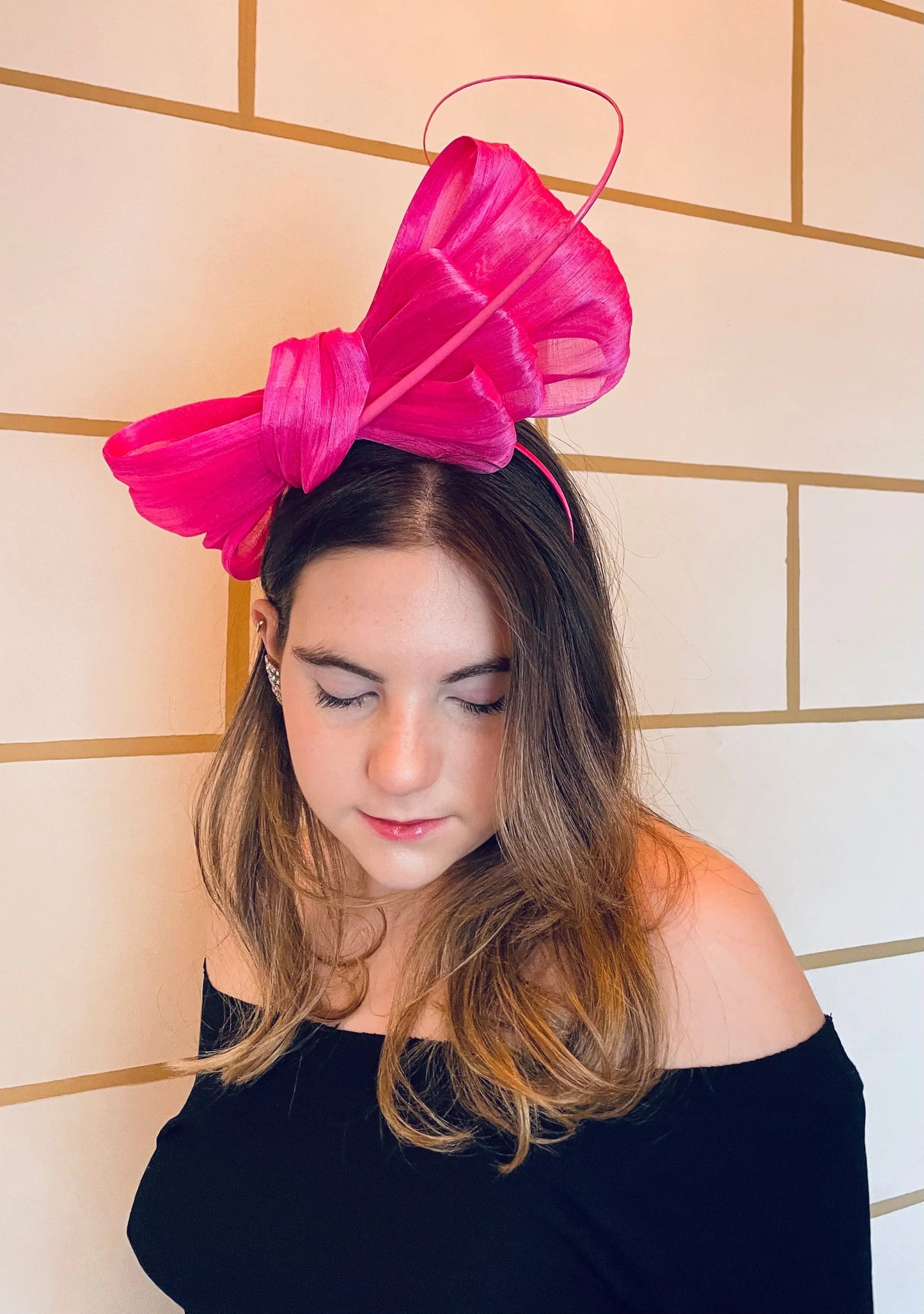 KDBow - Silk Abaca Fascinator with Ostrich Quill