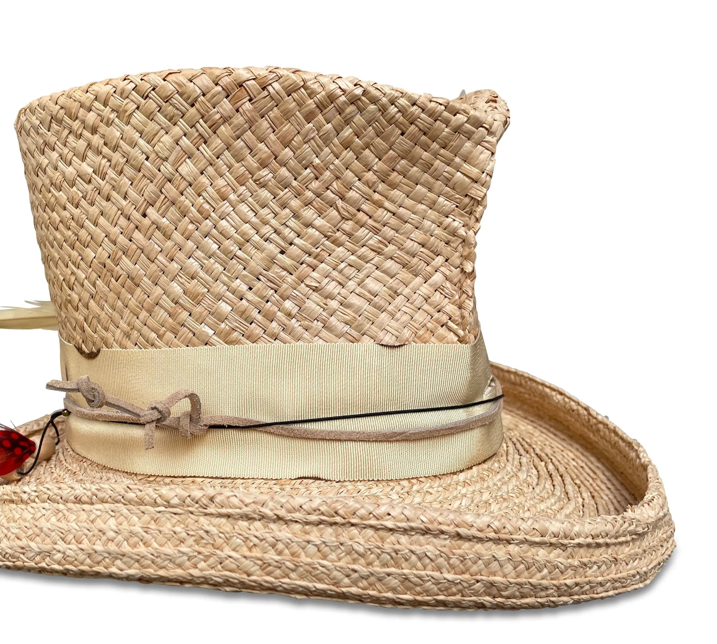 Mixed Media Madhatter - Raffia Straw Festival Hat