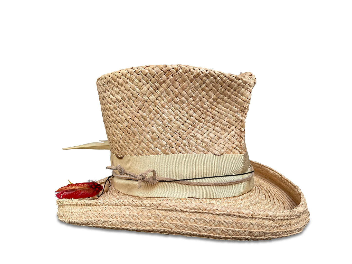 Mixed Media Madhatter - Raffia Straw Festival Hat