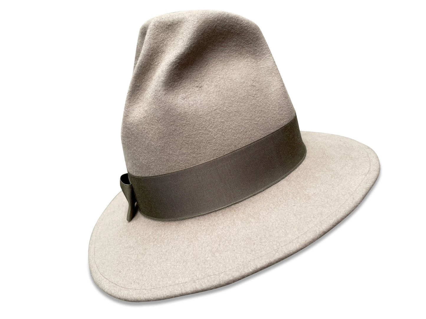 Ms. Parker - Hand Pleated Tall Crown Fedora in Sustainable Fur Felt
