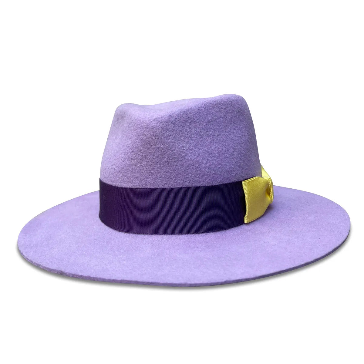Nanphanita X Cha Cha Fedora - Lavender Wool with Color Block Trim