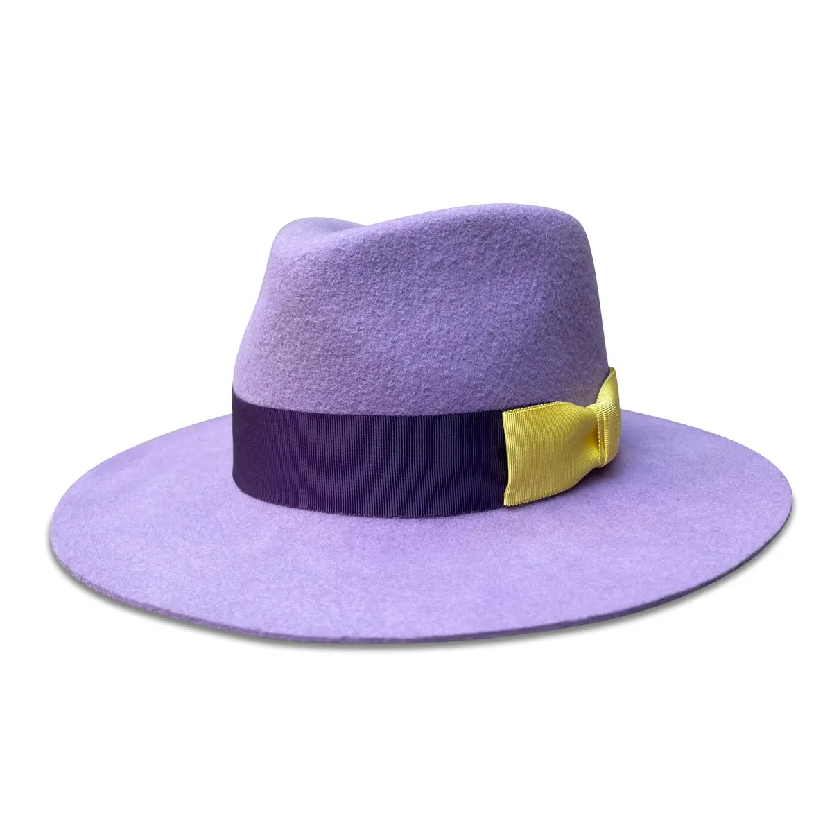 Nanphanita X Cha Cha Fedora - Lavender Wool with Color Block Trim