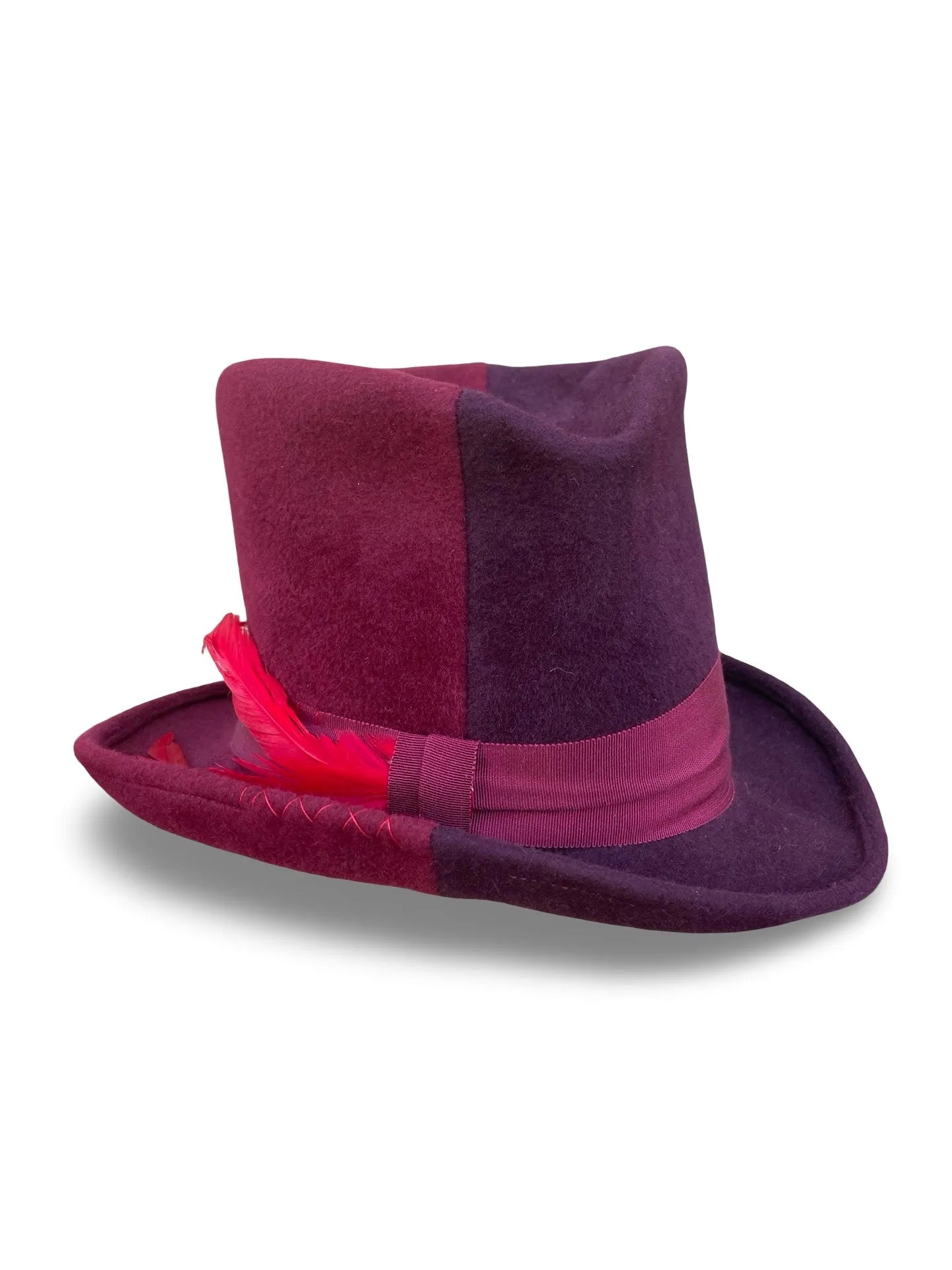 Wellington Dandy Top Hat - Handmade Bi-Color Fur Felt