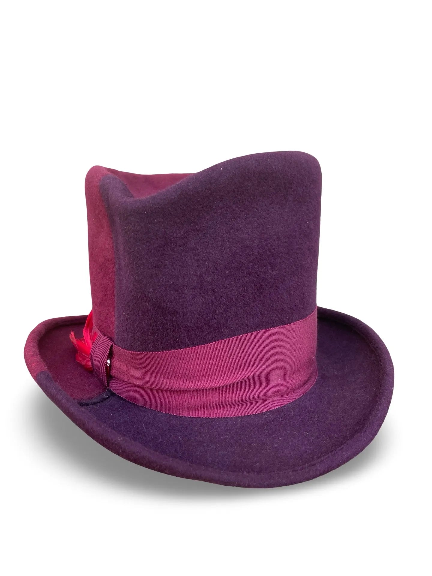 Wellington Dandy Top Hat - Handmade Bi-Color Fur Felt