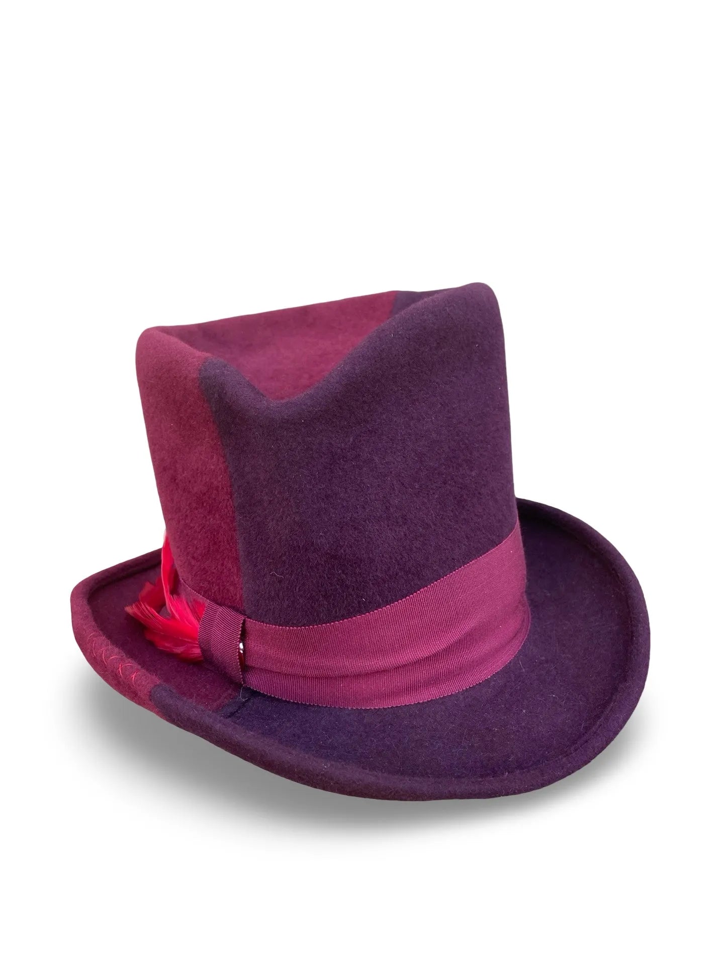 Wellington Dandy Top Hat - Handmade Bi-Color Fur Felt