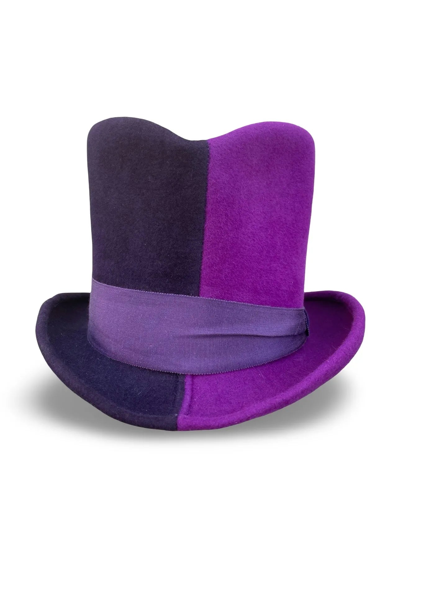Wellington Dandy Top Hat - Handmade Bi-Color Fur Felt
