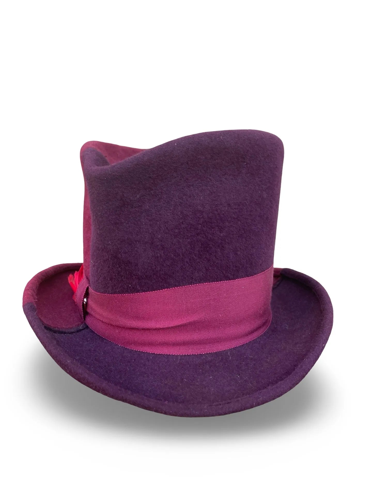 Wellington Dandy Top Hat - Handmade Bi-Color Fur Felt