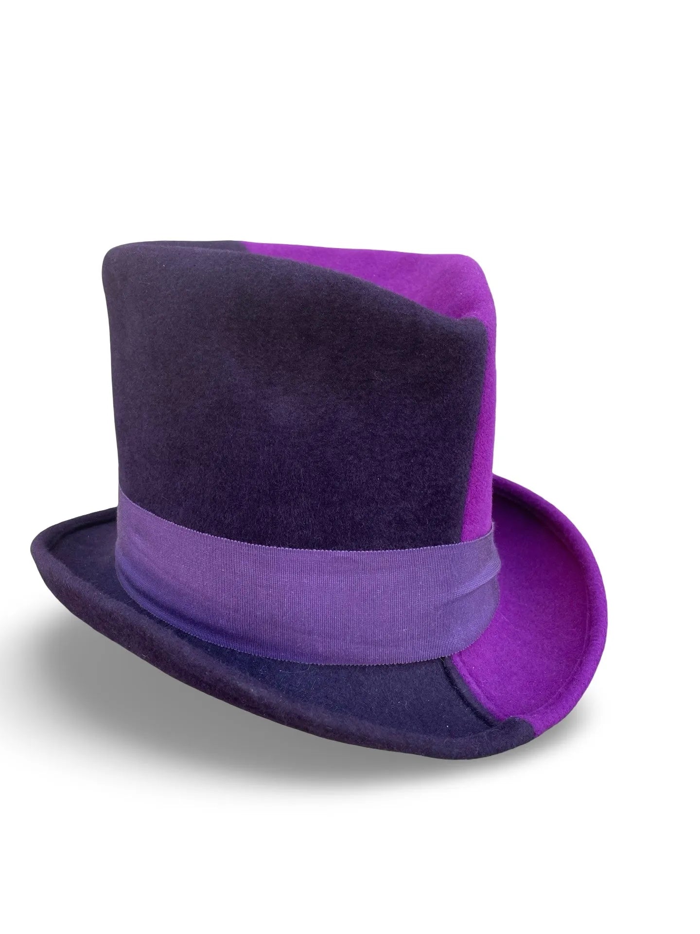 Wellington Dandy Top Hat - Handmade Bi-Color Fur Felt