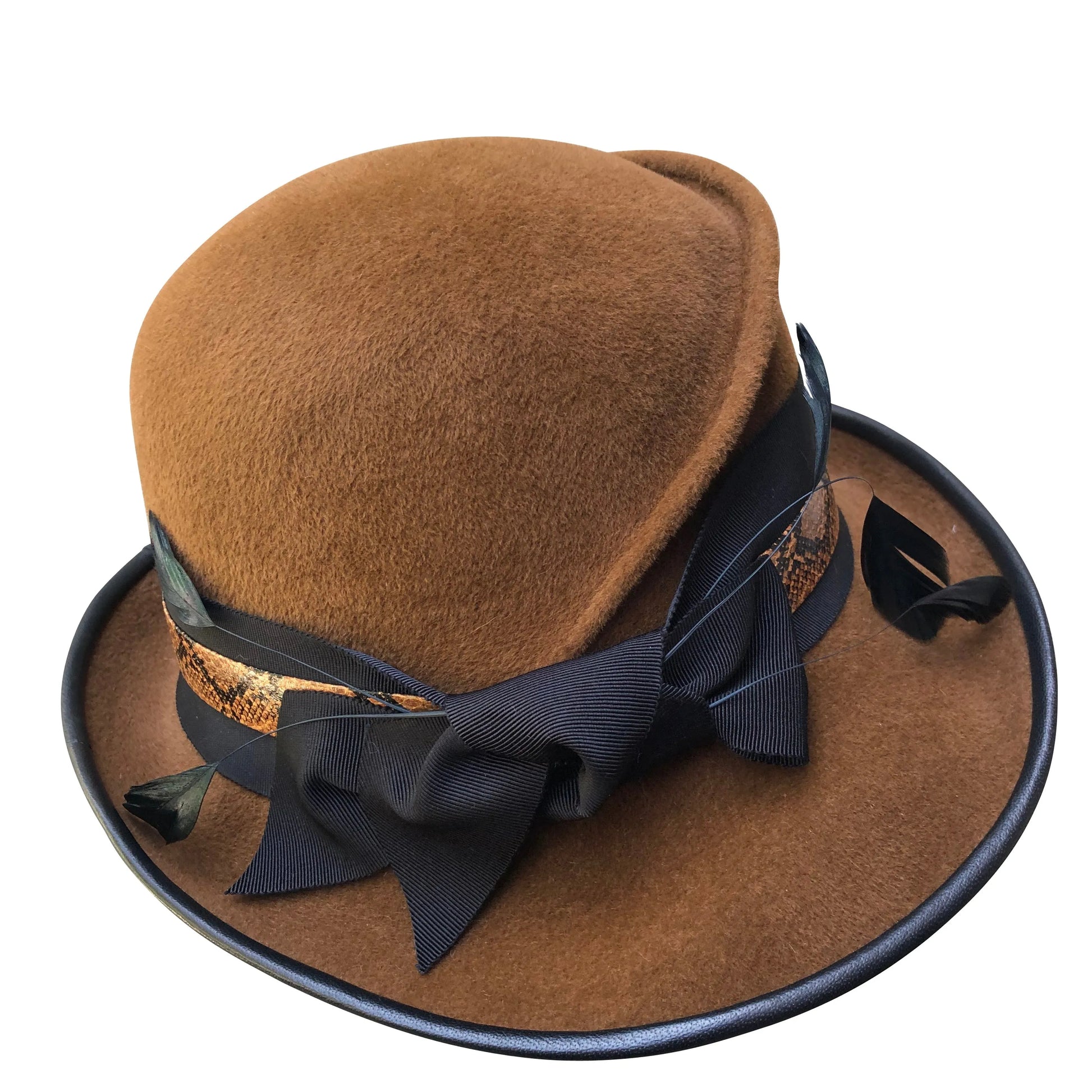 Barrett - Cinnamon Cloche with Coque Feathers & Lambskin Trim