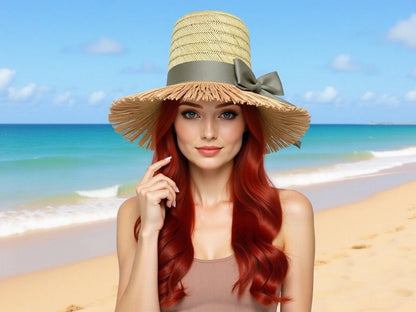 Bewitched Straw Hat - Fringe Wide Brim Sun Hat