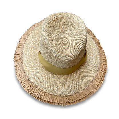 Bijoux - Milan Straw Beach Hat with Raffia Fringe