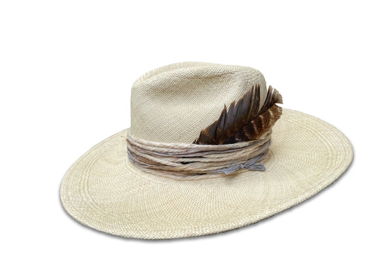 Corazon - Natural Panama Fedora with Recycled Trim & Feather