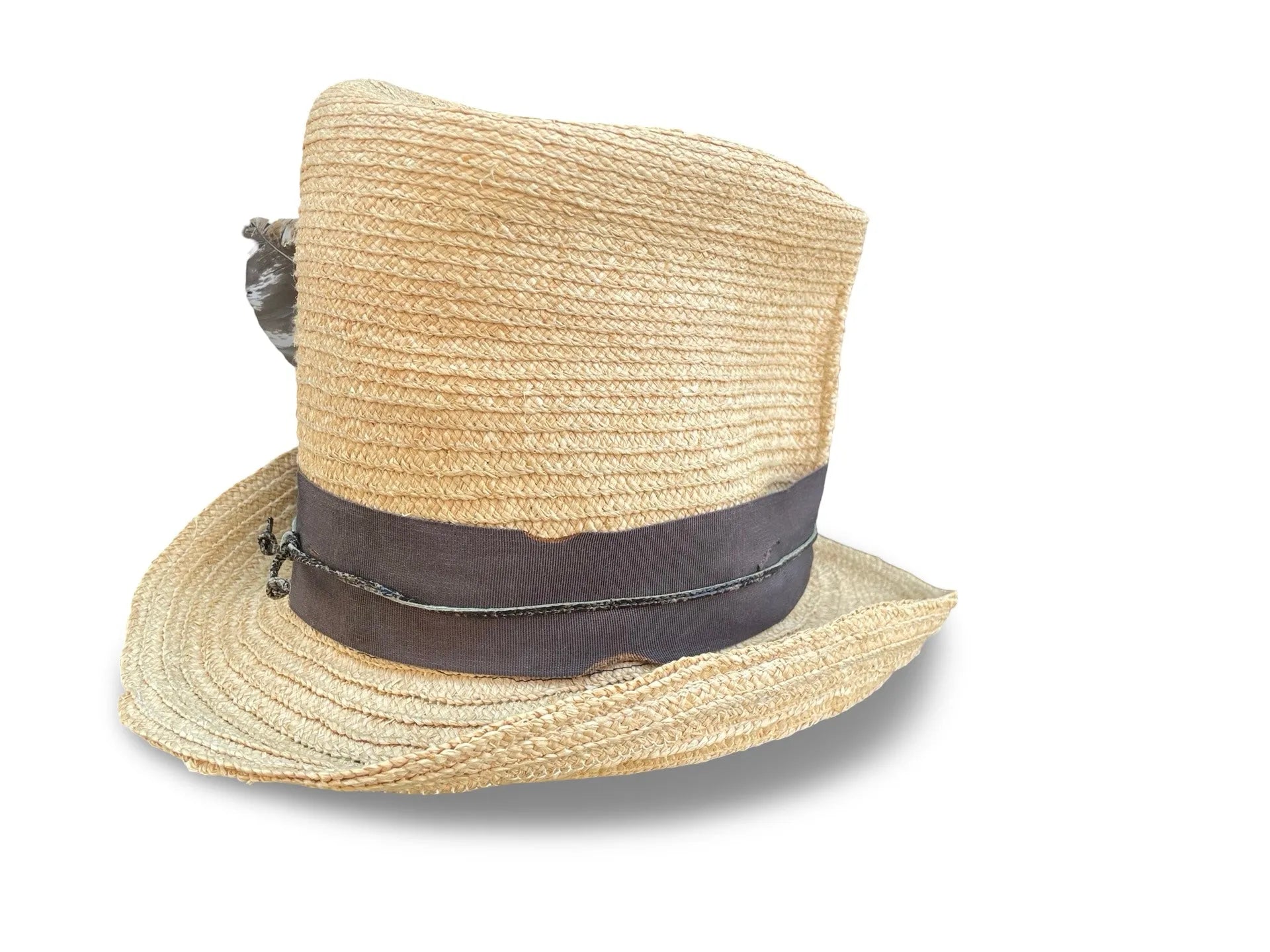 Dandy Straw Top Hat - Raffia Summer Festival Hat