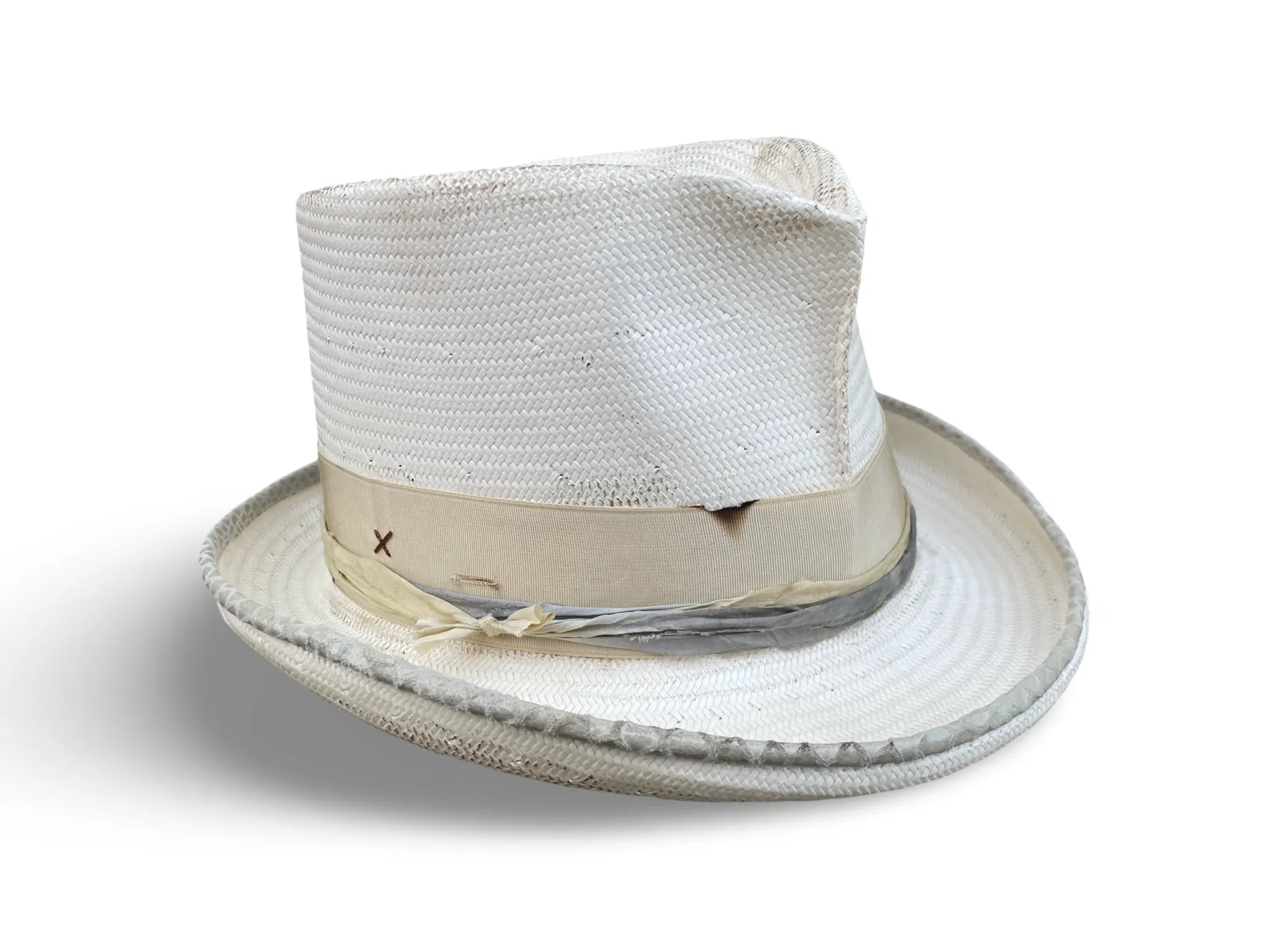Distressed Diablo - Slouchy Distressed Straw Top Hat