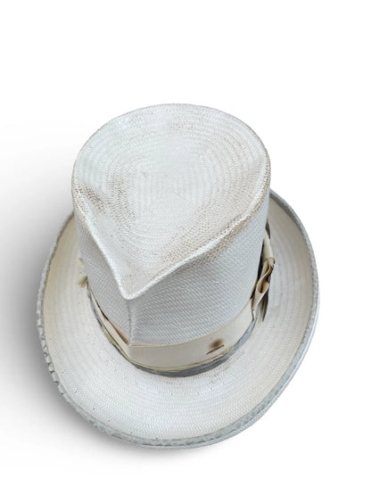 Distressed Diablo - Slouchy Distressed Straw Top Hat