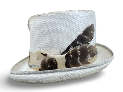 Distressed Diablo - Slouchy Distressed Straw Top Hat