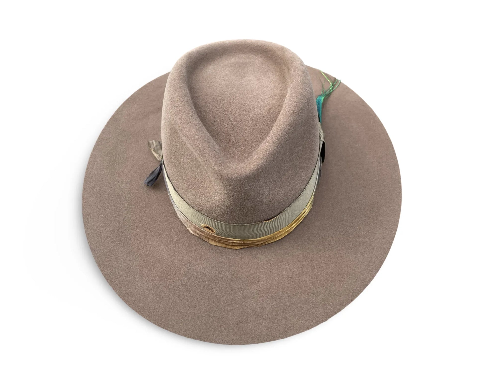 Dunn - Teardrop Felt Fedora with Vintage Sari Trim