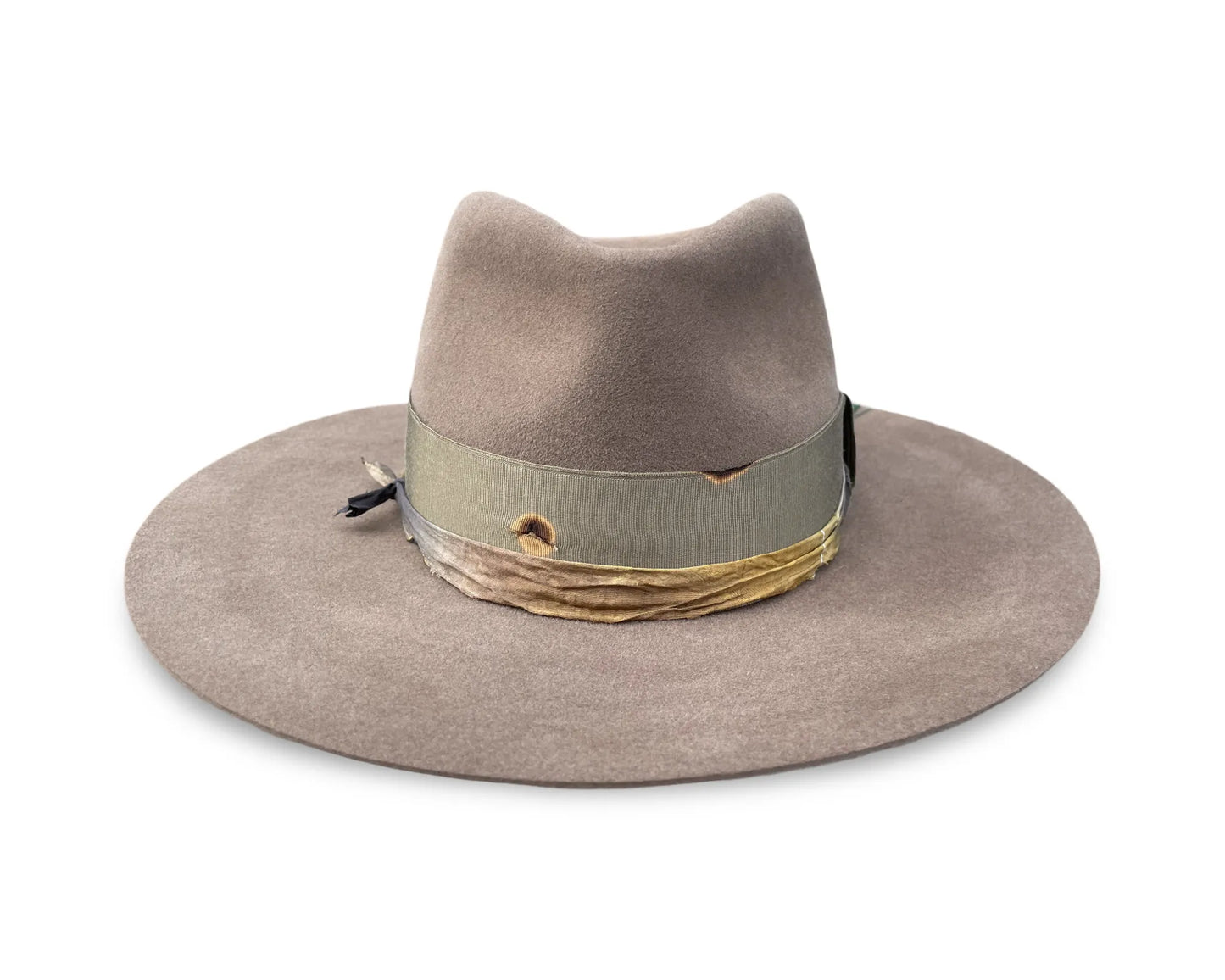 Dunn - Teardrop Felt Fedora with Vintage Sari Trim
