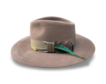 Dunn - Teardrop Felt Fedora with Vintage Sari Trim