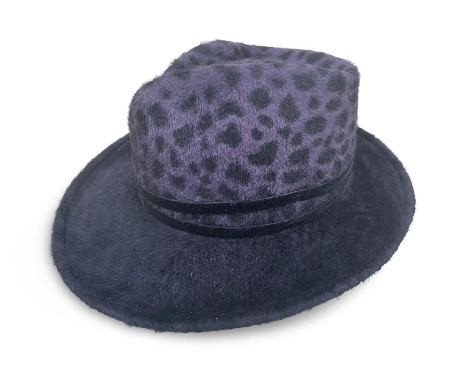Grace Leopard Fedora - Ombre Fur Felt with Velvet Trim