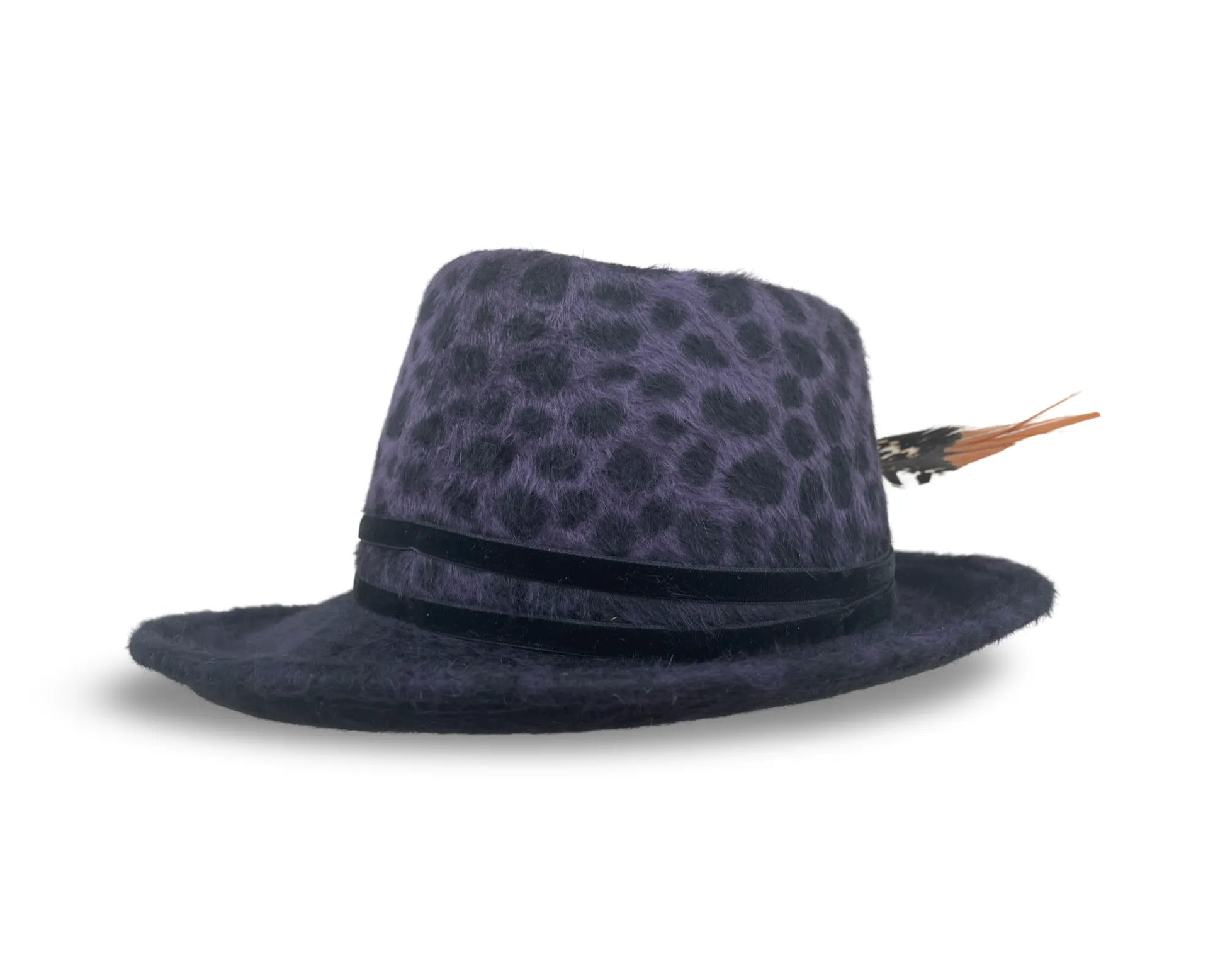 Grace Leopard Fedora - Ombre Fur Felt with Velvet Trim