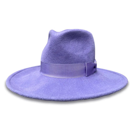Honey Creeper - Lavender Fur Felt Fedora with Wide Brim