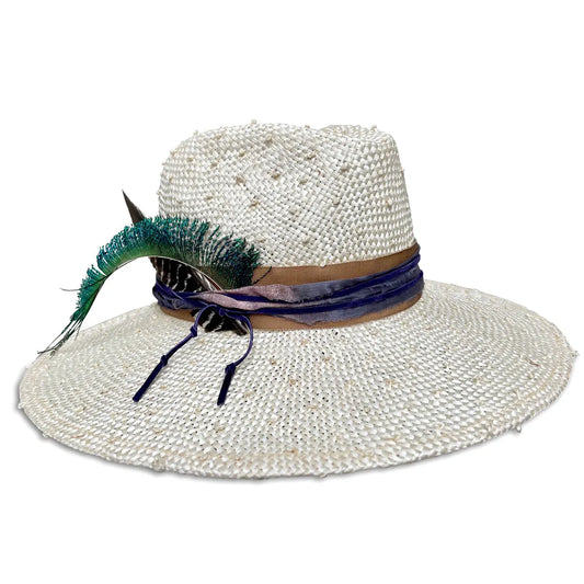 Hope - Knotted Sisol Fedora with Silk Trim & Feather