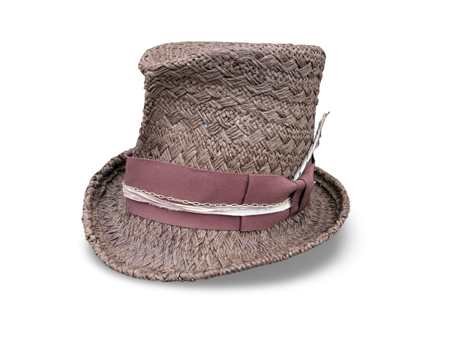 El Diablo Grande - Cocoa Brown Crocheted Straw Top Hat