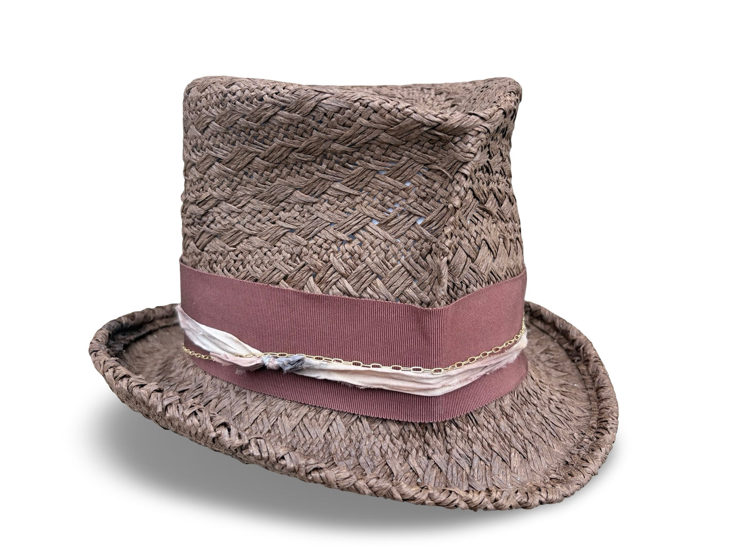 El Diablo Grande - Cocoa Brown Crocheted Straw Top Hat
