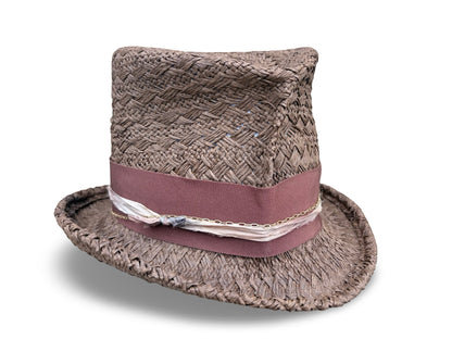 El Diablo Grande - Cocoa Brown Crocheted Straw Top Hat