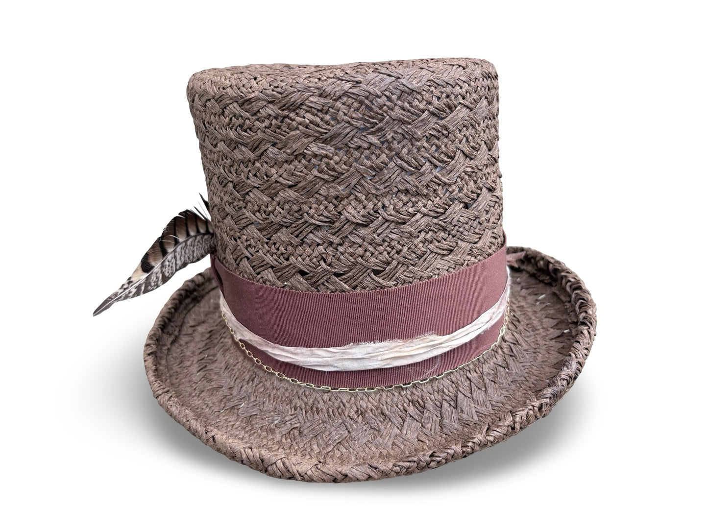 El Diablo Grande - Cocoa Brown Crocheted Straw Top Hat