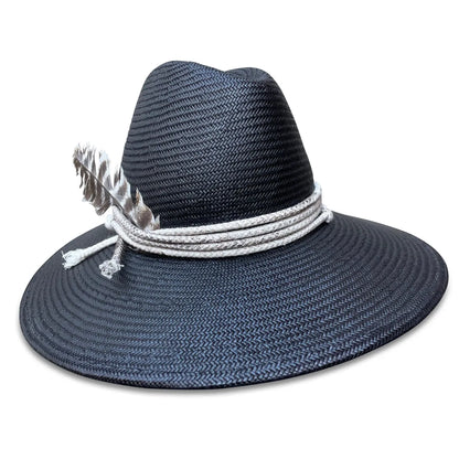 Jet Set - Unique Wide Brim Fedora with Distressed Trim