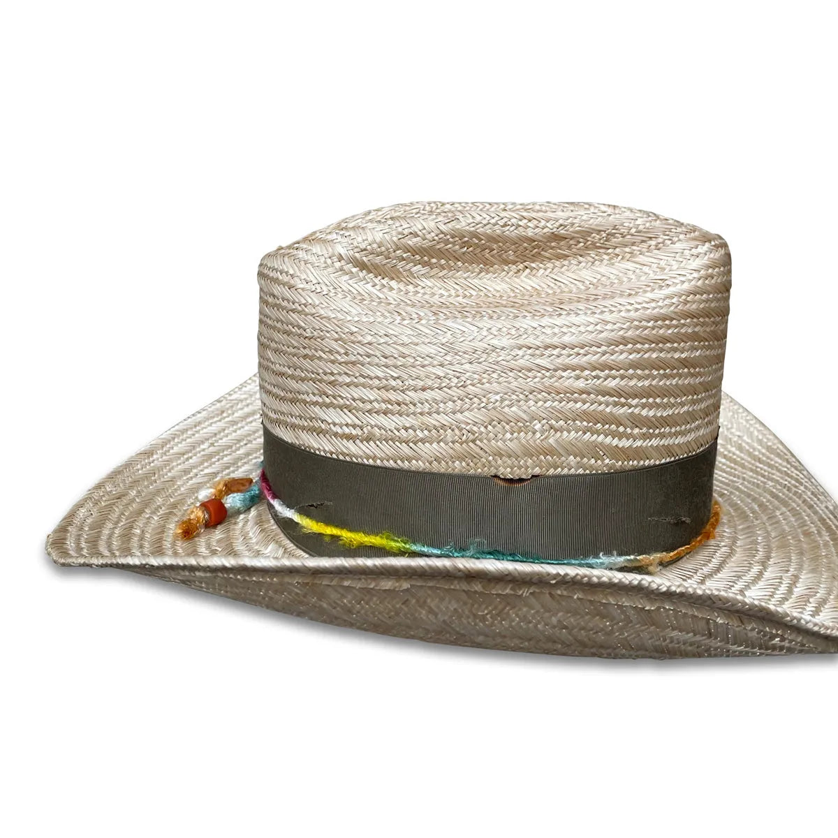 La Chatte Cowboy Hat - Sisol Straw with Silk & Feather Trim