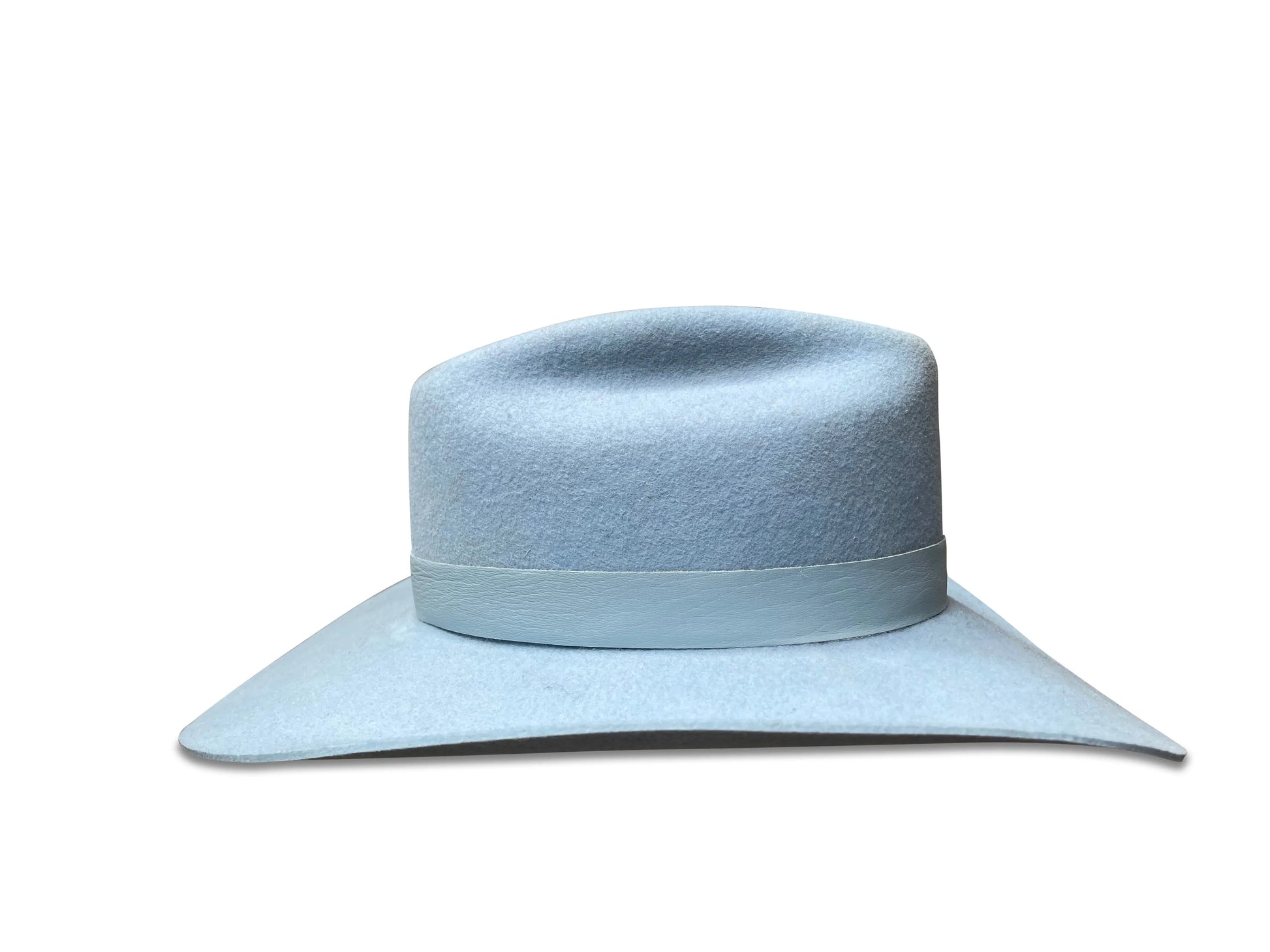 Le Twat Cowboy Hat - Sky Blue Wool with Tonal Trim & Cowboy Brim