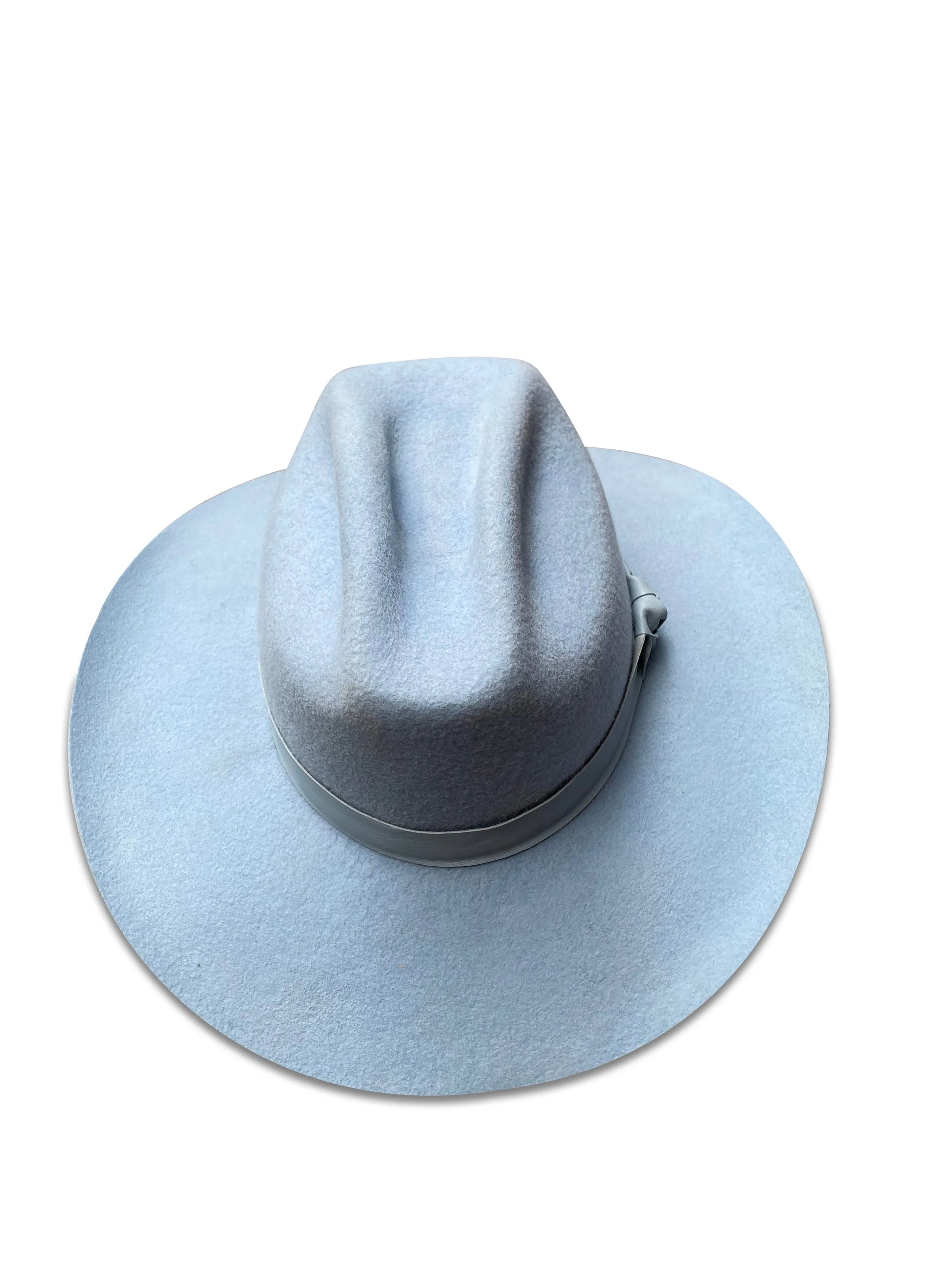 Le Twat Cowboy Hat - Sky Blue Wool with Tonal Trim & Cowboy Brim