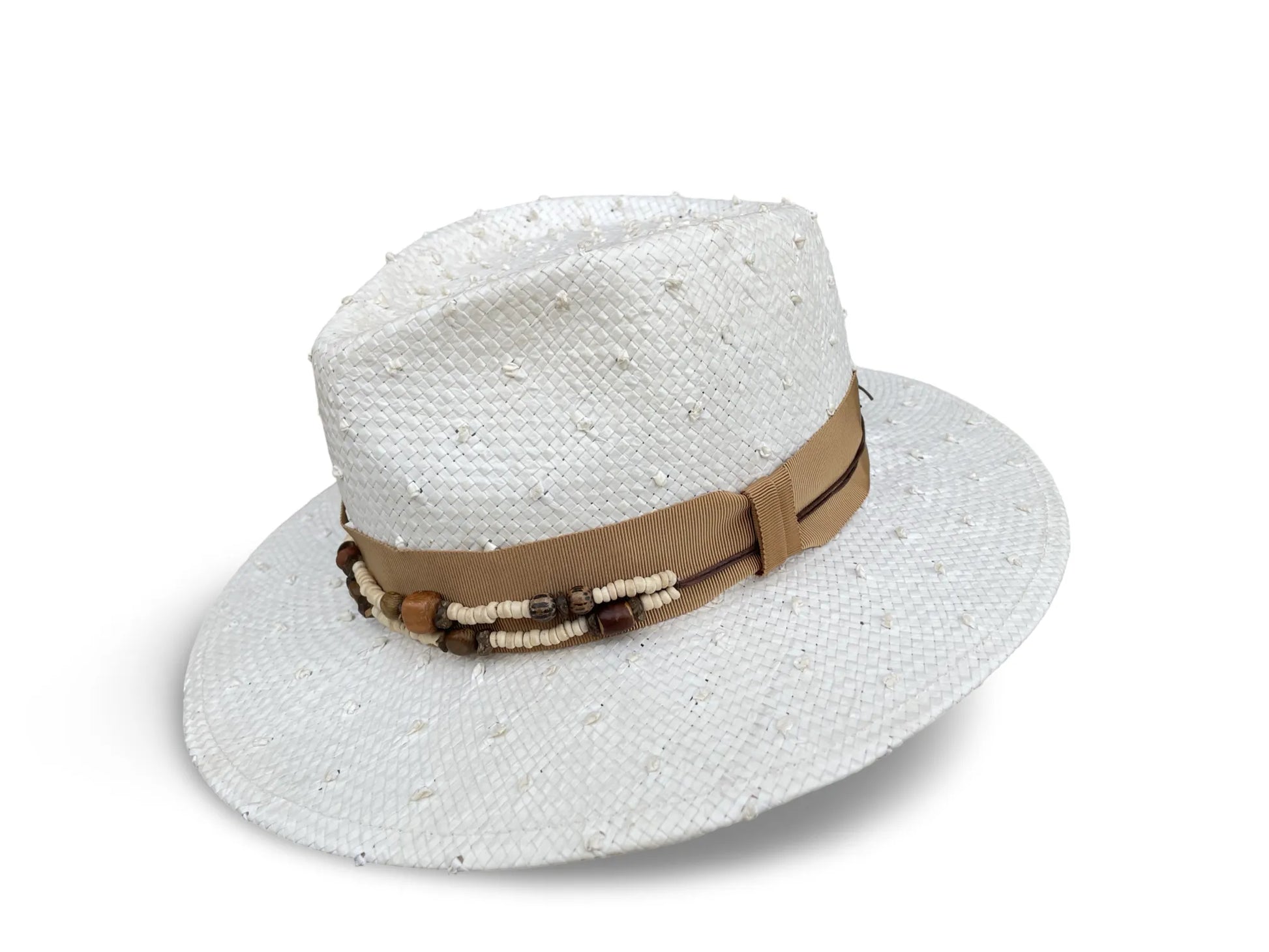Liberty - White Straw Fedora with Sustainable Trim