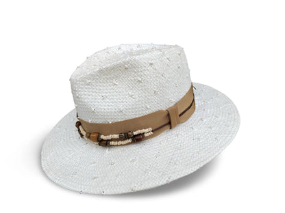 Liberty - White Straw Fedora with Sustainable Trim