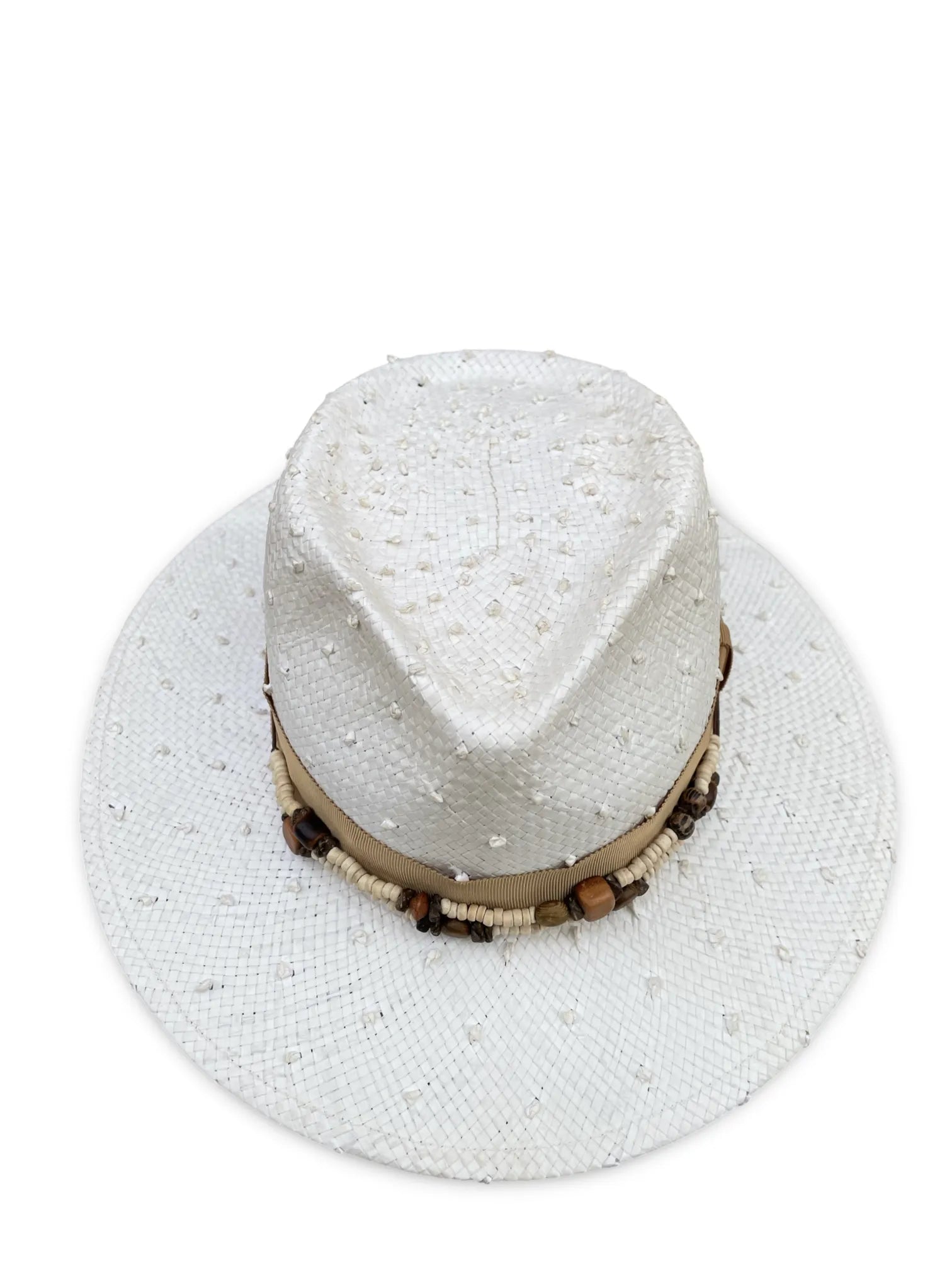 Liberty - White Straw Fedora with Sustainable Trim