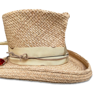 Mixed Media Madhatter - Raffia Straw Festival Hat